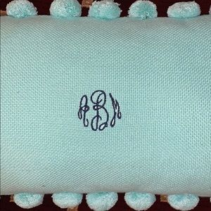 PB Teen Teal Pom Pom Rectangular Throw Pillow